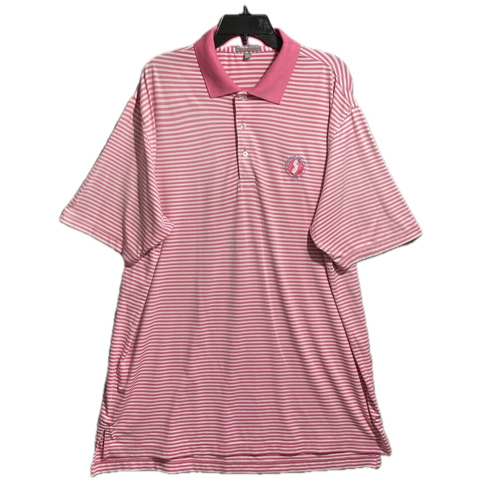Peter Millar Pink/White Summer Comfort Competition Stripe Polo Size XL 🏌️‍♂️🩷⛳ - Picture 4 of 16